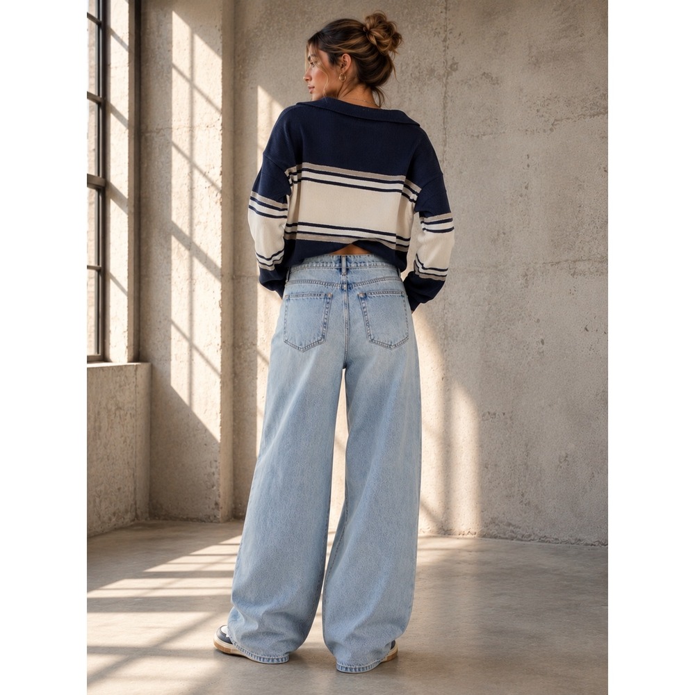 Hidden Jeans Alyx Baggy Jean Light Wash High Rise Wide Leg Denim 27 NEW - Picture 3 of 15